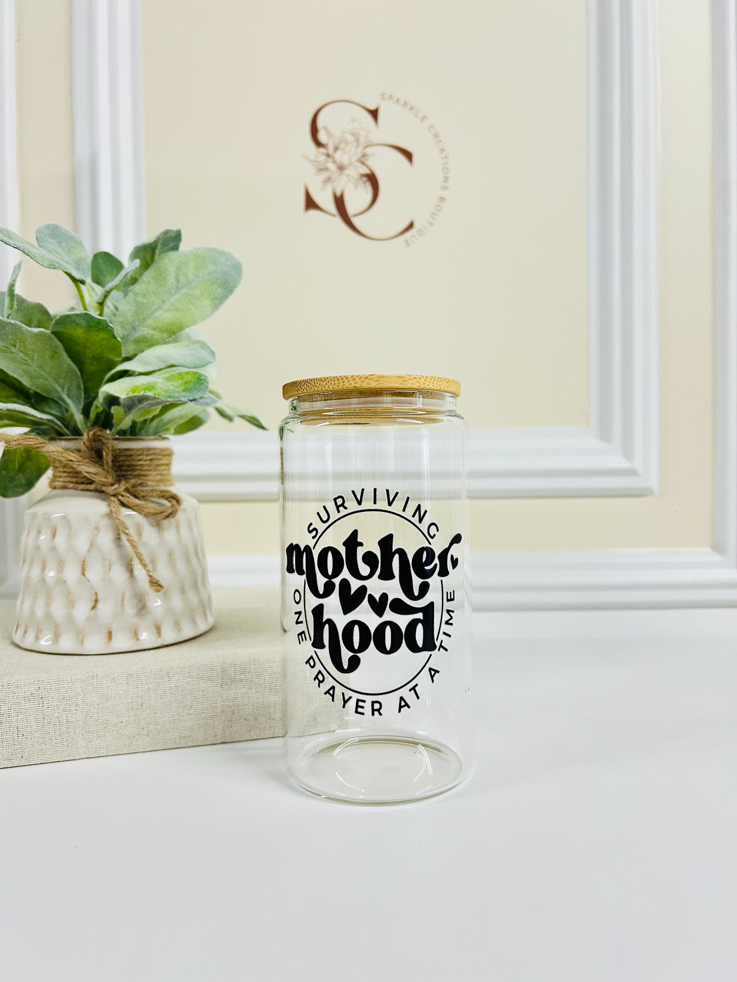 Surviving Motherhood Glass Cup