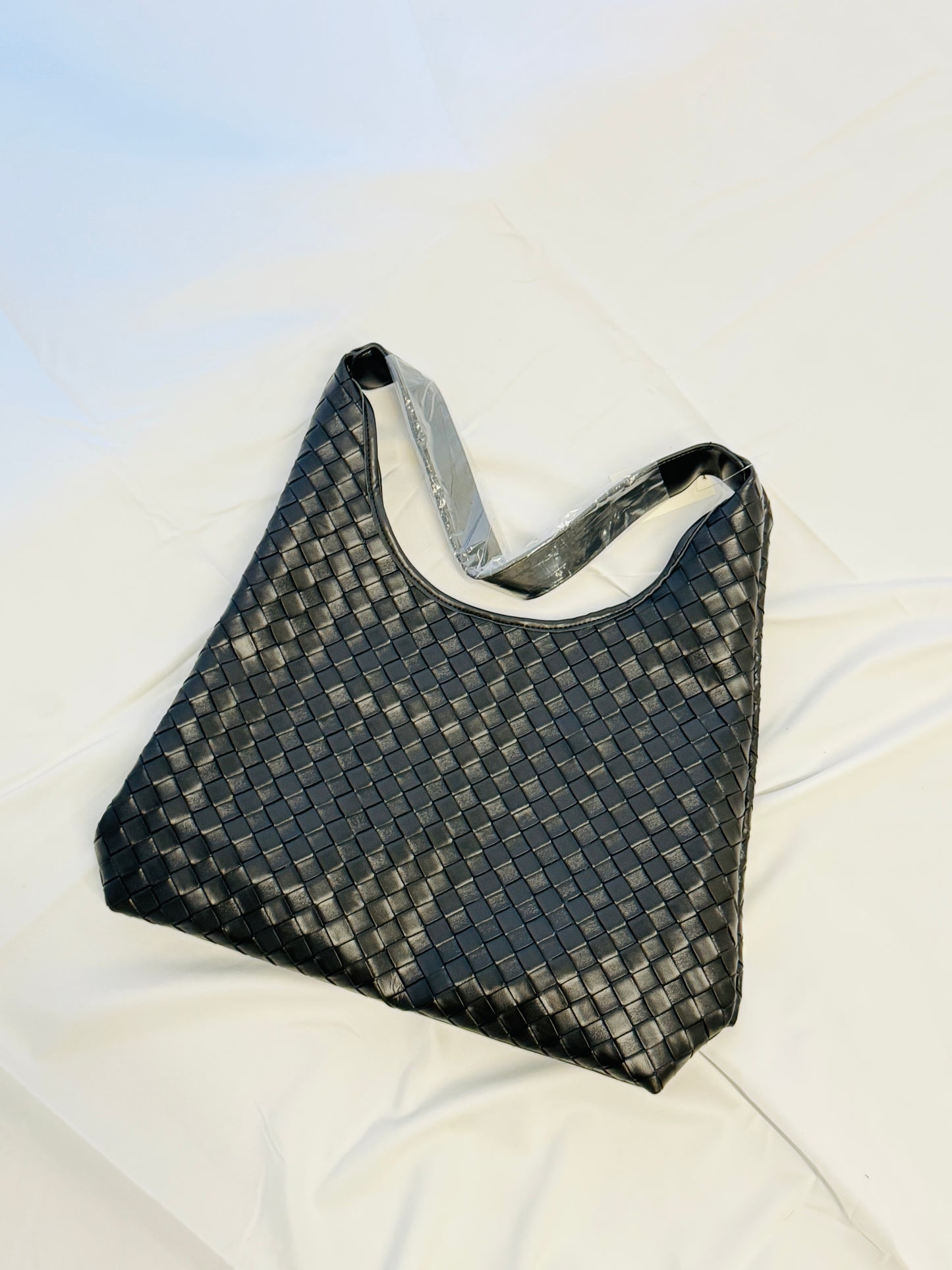 Zoe Woven Faux Leather Tote Bag