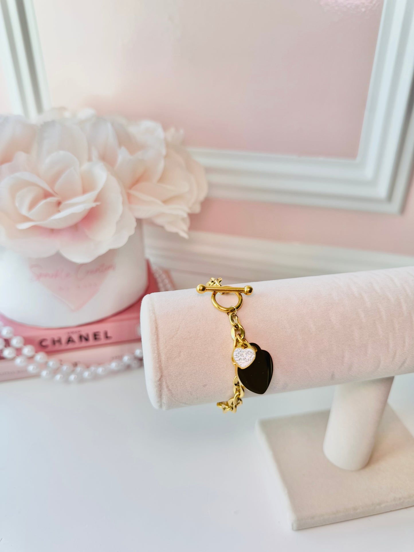 Double Heart Tag Bracelet