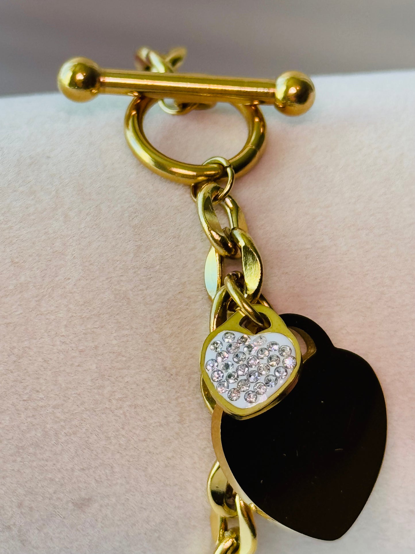 Double Heart Tag Bracelet