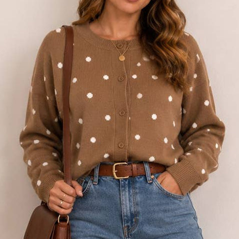 Classic Dot Knit Cardigan
