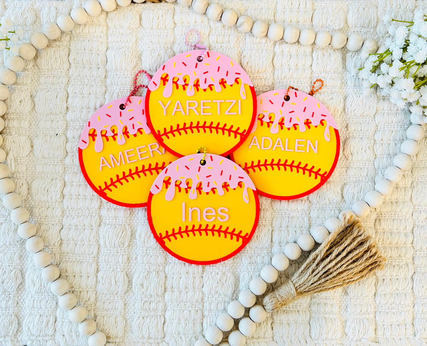Custom 3D Softball Backpack Tag