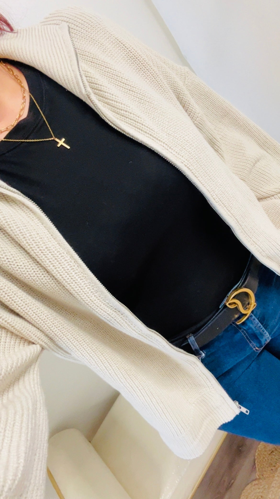 Luxe Zip-Up Oversized Cardigan