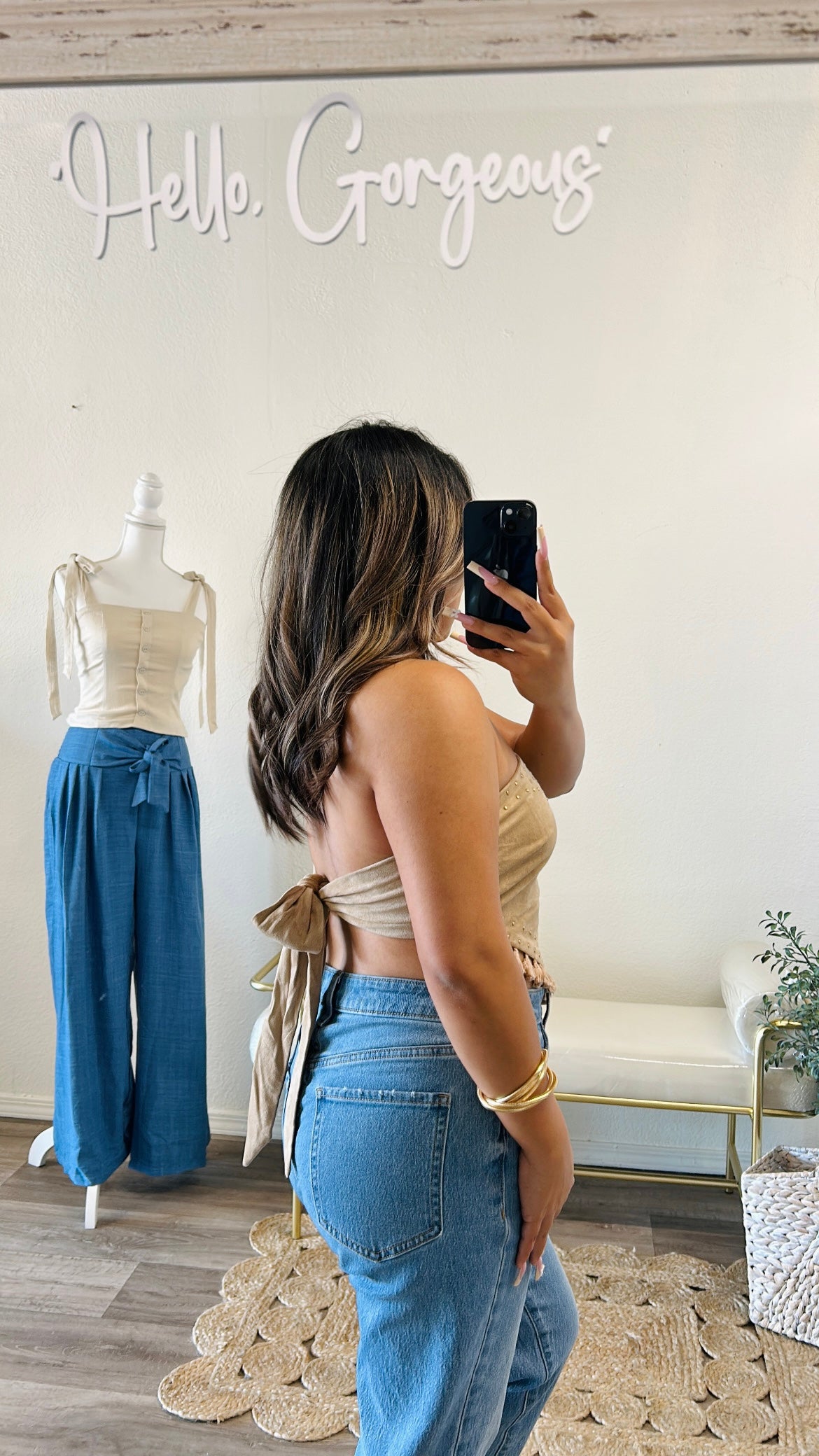 Tassel Charm Strapless Top