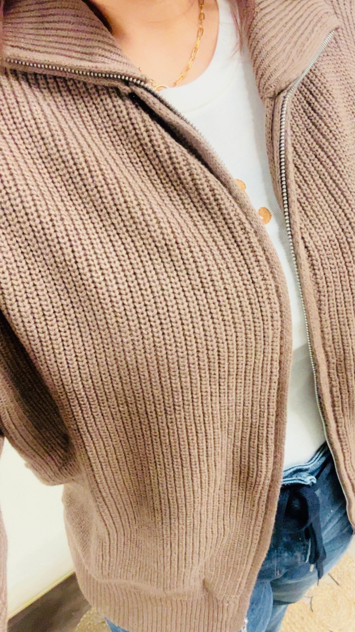 Luxe Zip-Up Oversized Cardigan