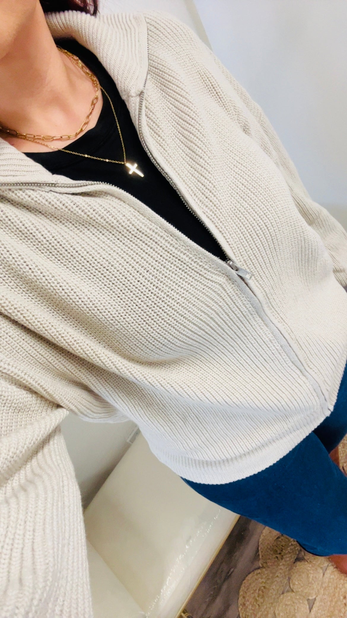 Luxe Zip-Up Oversized Cardigan