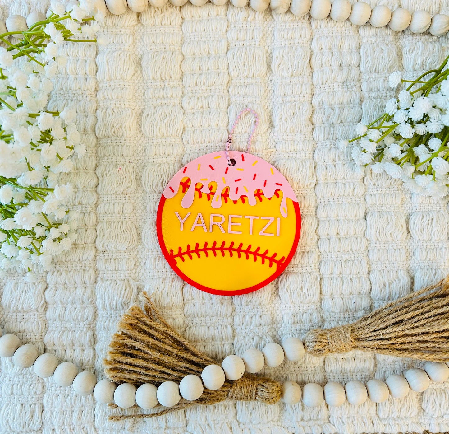 Custom 3D Softball Backpack Tag