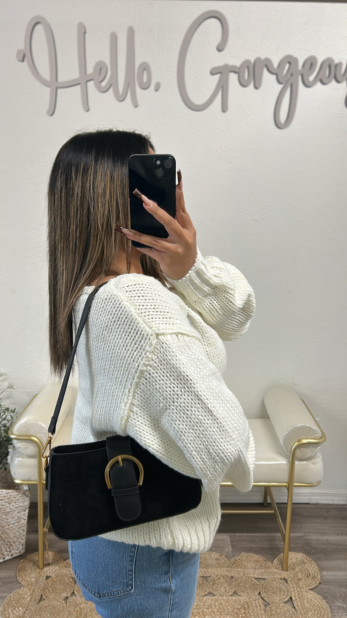 The Siena Suede Buckle Shoulder Bag