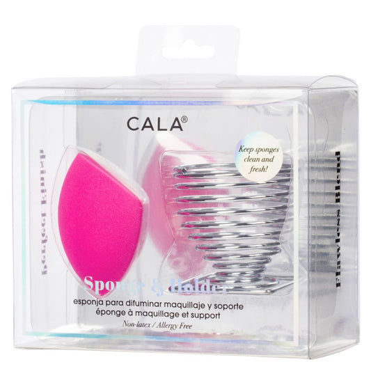 CALA SPONGE & HOLDER HOT PINK SLANT (2PCS)