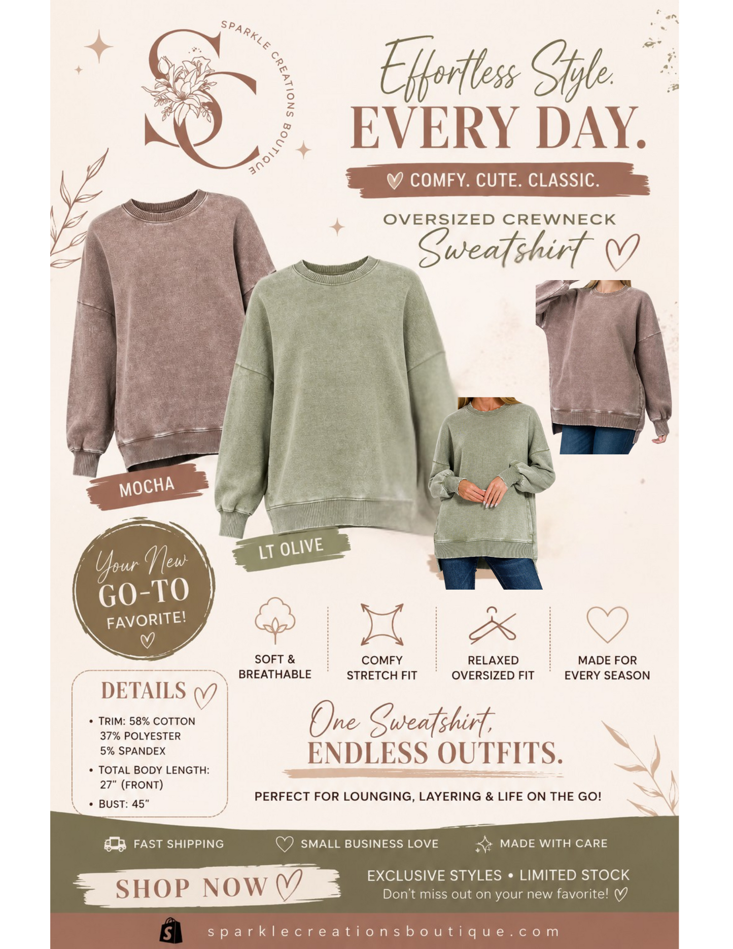 The Oversized Crewneck with Pockets