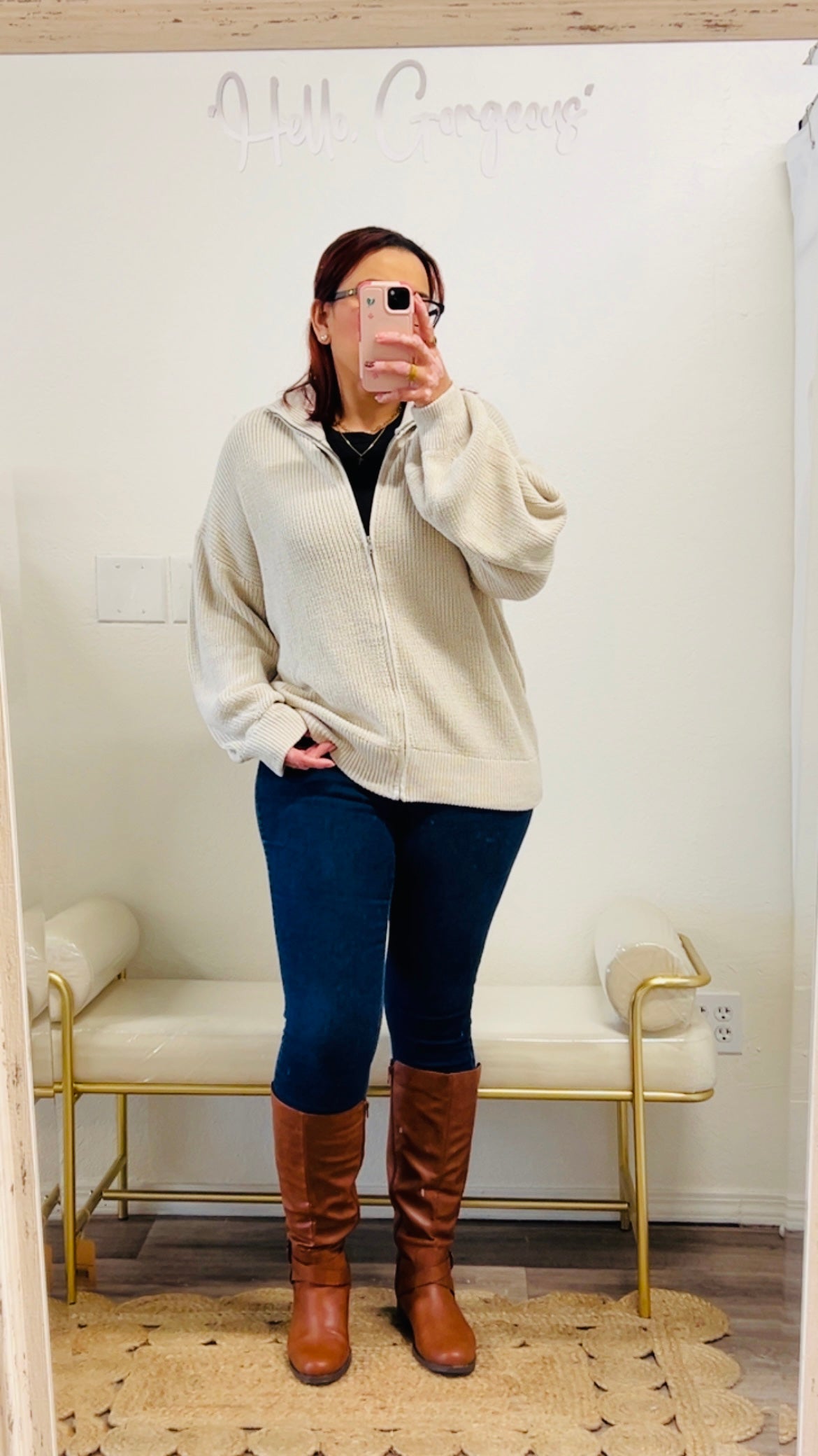 Luxe Zip-Up Oversized Cardigan