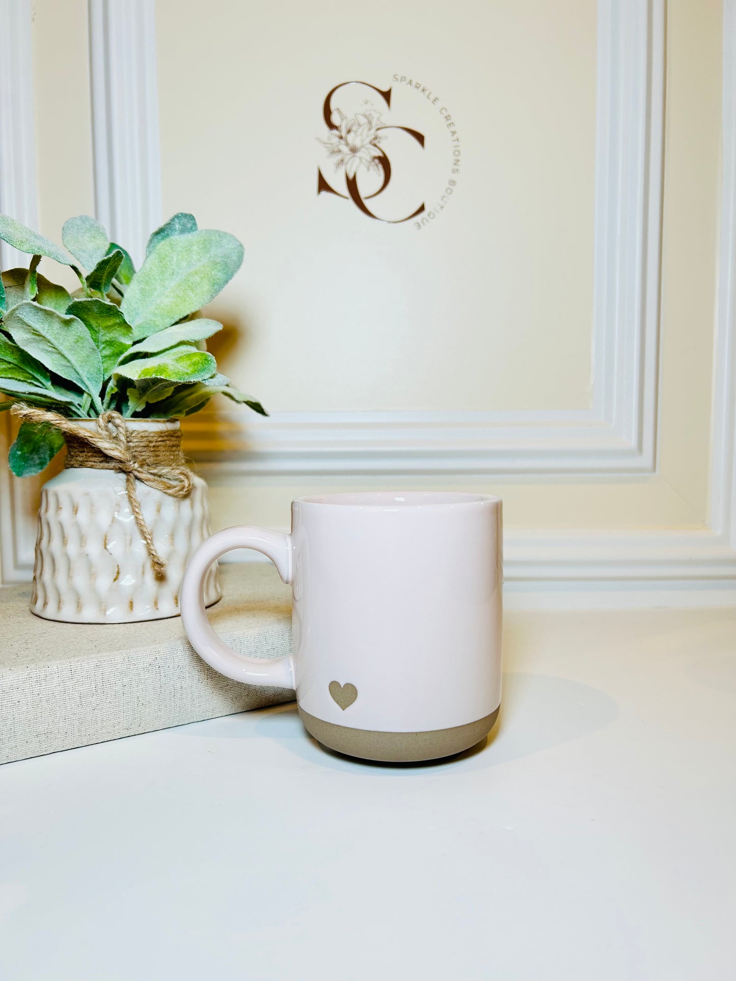 Heart Pink Stoneware Coffee Mug