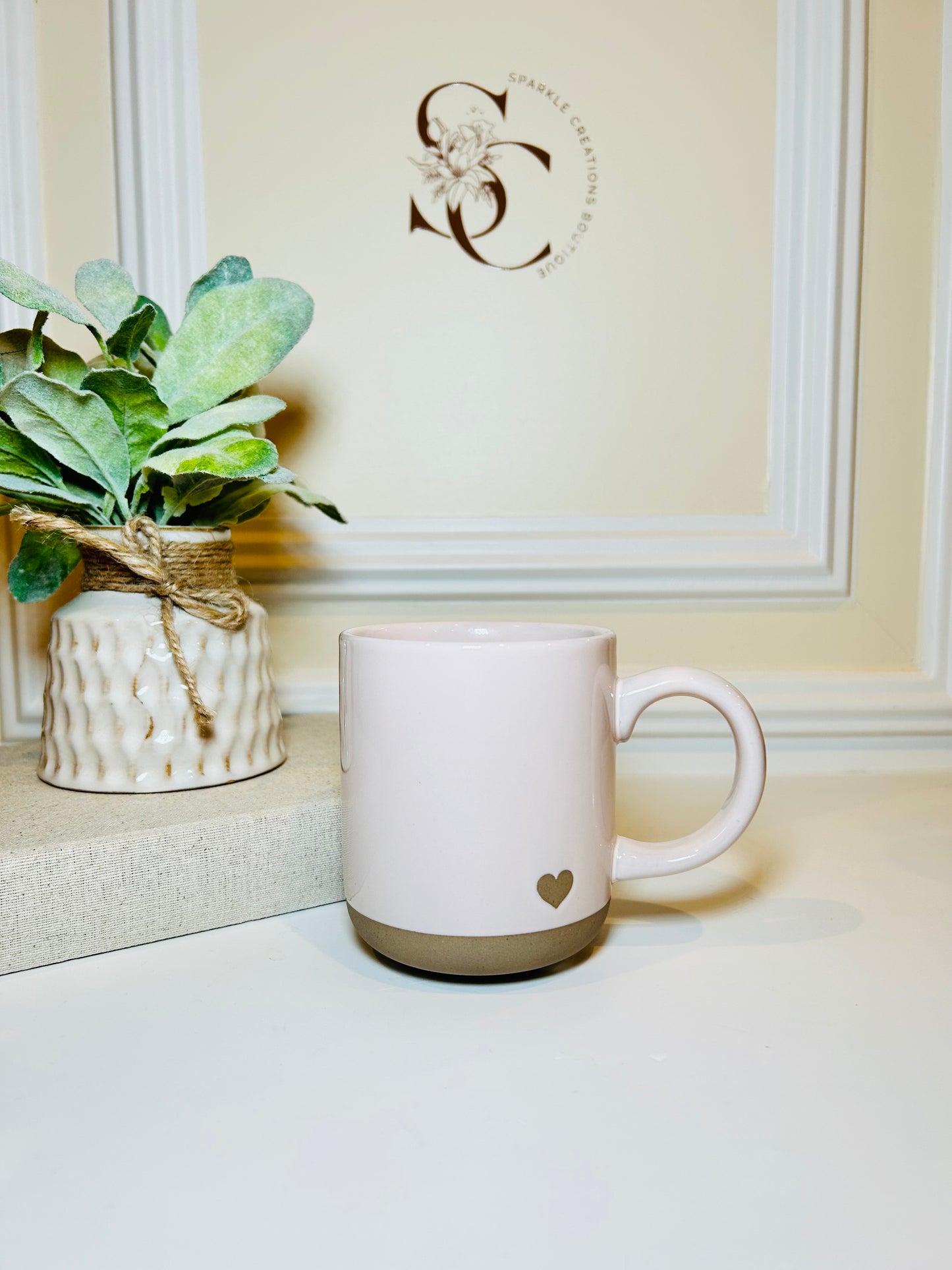 Heart Pink Stoneware Coffee Mug