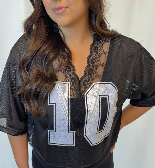 Sporty Lace Jersey Top