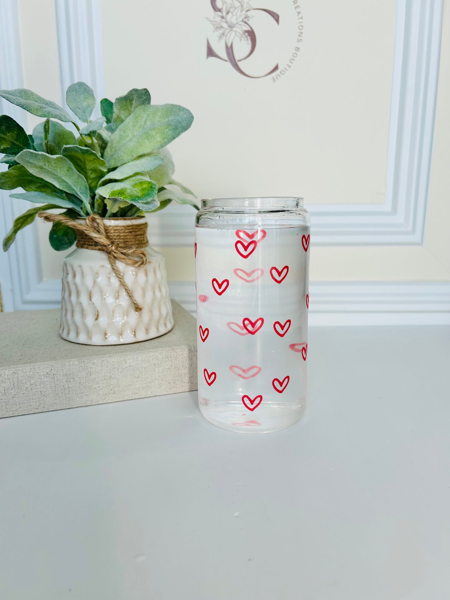 Changing Color Heart Glass Cup