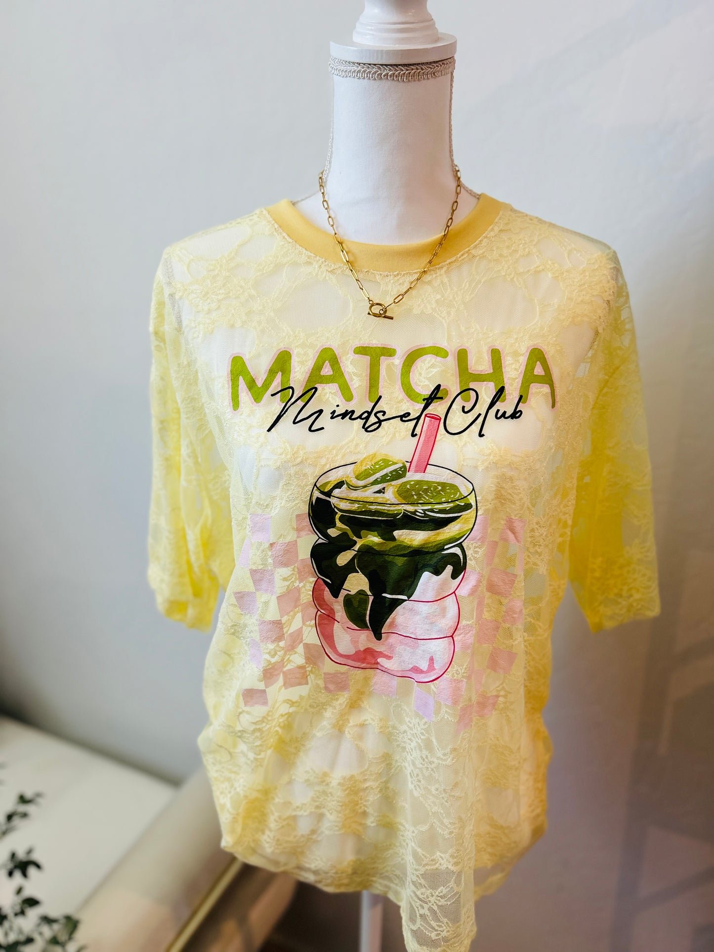 Matcha Mindset Club Lace Tee