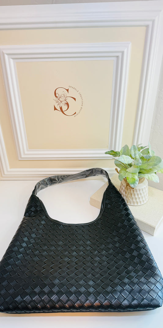 Zoe Woven Faux Leather Tote Bag