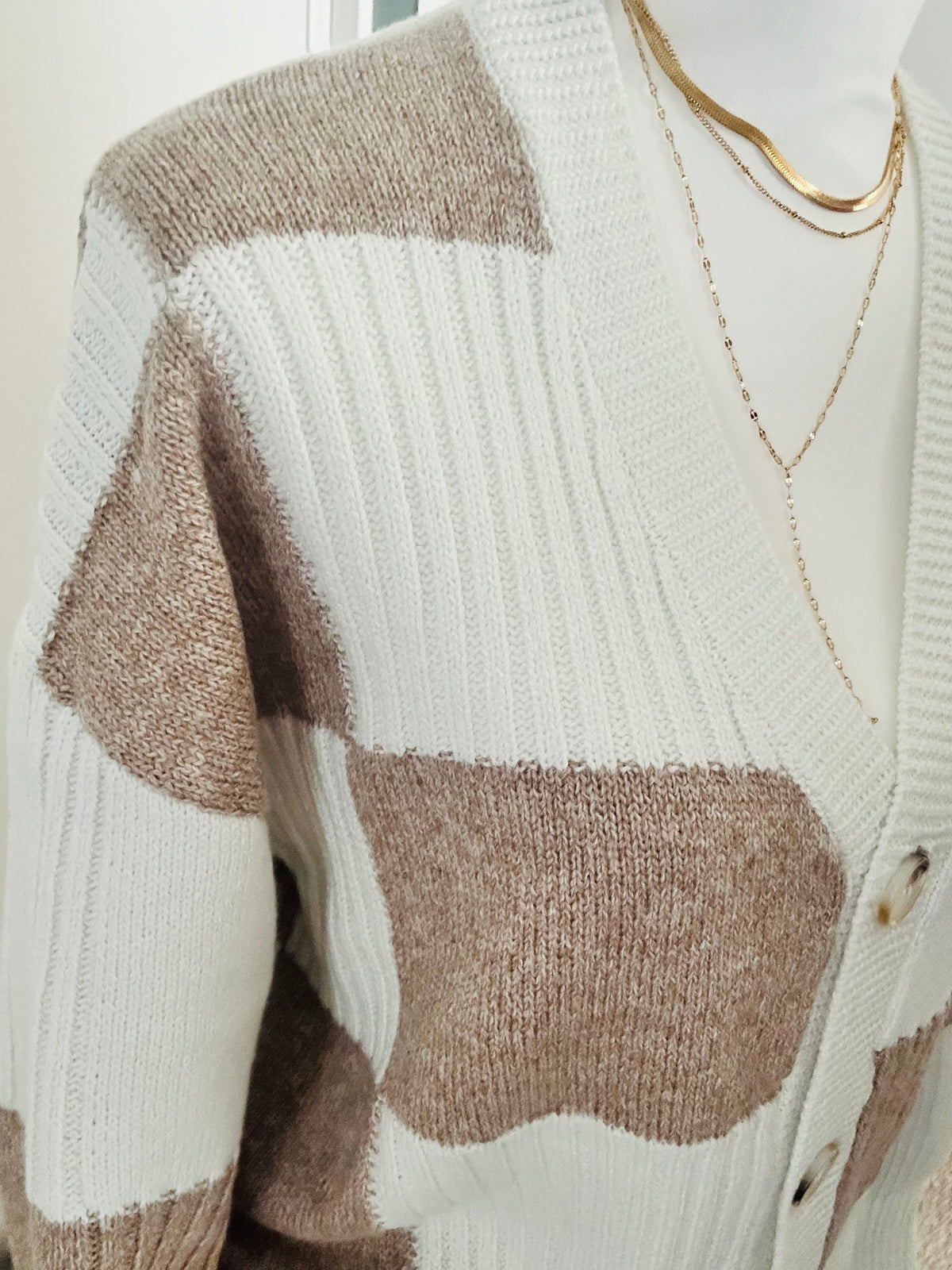 Sophia Checkerboard Cardigan
