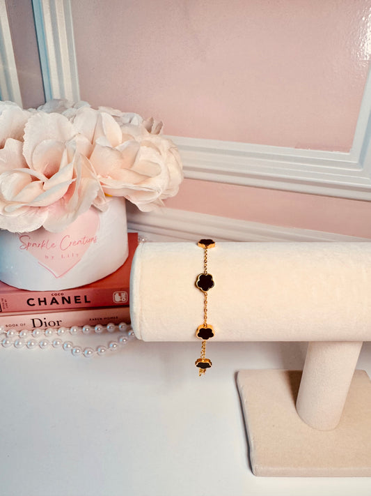 Black Flower Bracelet