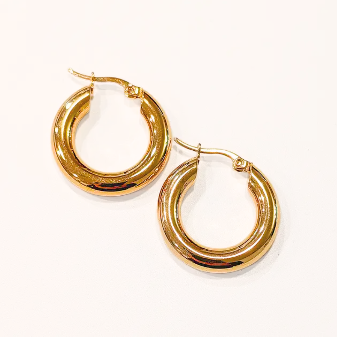 Golden Hour Chunky Huggie Hoops